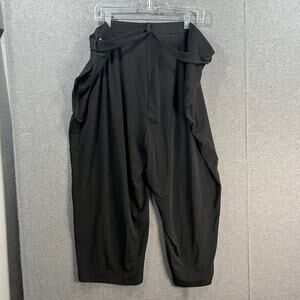Susan Graver Petite Liquid Knit Crop Pant with Removable Belt Black, Petite 2X